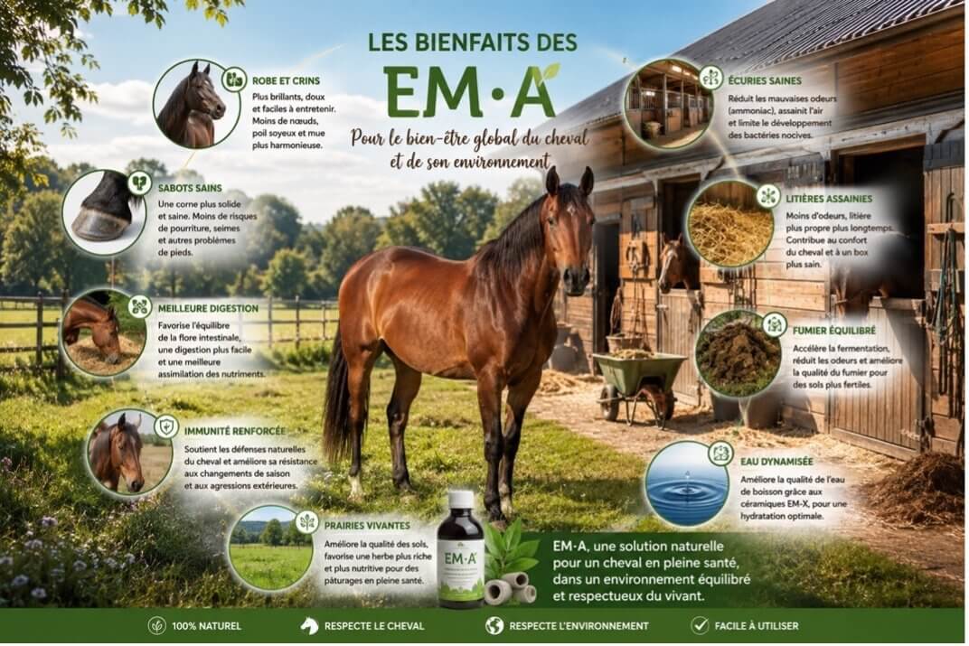 em micro organisme efficace pour chevaux